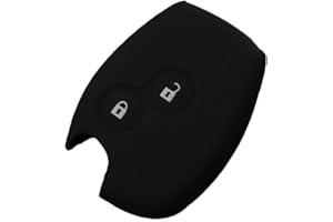 SALPIE Cover Guscio Colorato Case Silicone Morbido Scocca Chiave Radiocomando 2 Tasti Compatibile per Renault Dacia Logan Sandero Duster Express Clio Twingo Modus Kangoo (Nero, Cover Silicone)