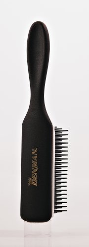 Denman Haarbürste Noir D3N, schwarzer Griff, weißes Gummikissen, 7-reihig - 2