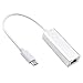 Produktbild USB-C zu LAN Adapter, ARKTEK Typ C zu RJ45 Ethernet Netzwerk 10/100 MBit / s für MacBook Series Chromebook Pixel und sonstiges (Aluminiumgehäuse, Silber)