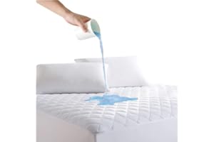 Oliver Bedding Quilted Double Mattress Protector (137x191 cm), Waterproof Mattresses Protector Double Bed, Fits Mattress up to 30cm Deep, Breathable Bed Mattresses Cover, White