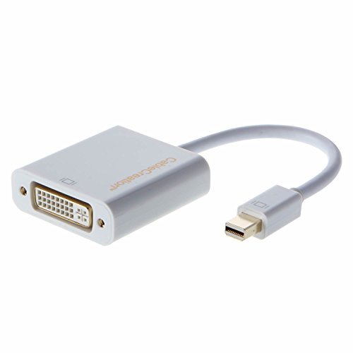 Cablecreation Gold Mini Displayport (Thunderbolt-Port kompatibel) auf DVI-Adapter-Kabel für Mac Book, Imac und mehr, weiße Farbe