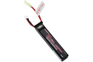 Bos-Lipo Airsoft Batterie Lipo 11,1V 1100mAh 25C 2S Batterie au Lithium avec connecteur Mini Tamiya pour G36C MP5A5 MC51 FNP90 G3A4 Airsoft Gun Pistolet Rifle T11tamiya