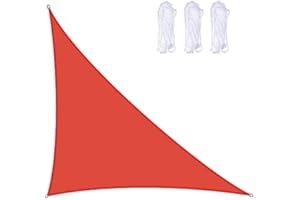 Marooma Sun Shade Sail, 4 x 4 x 5.7 m Triangle Sun Sail Shade Garden Sail Canopy with Fixing Kit, Right Angle Garden Shade Sails Sunshade Awnings for Outdoor Garden Patio