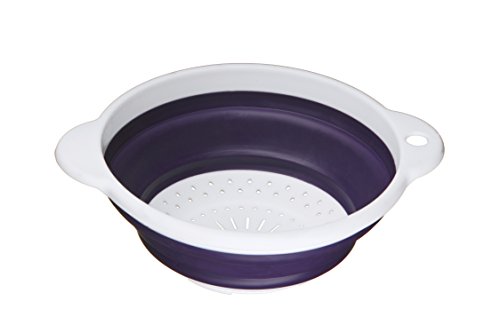 Premier Housewares Zing Faltbares Sieb mit 2 Griffen 20 cm Durchmesser, violett/weiß