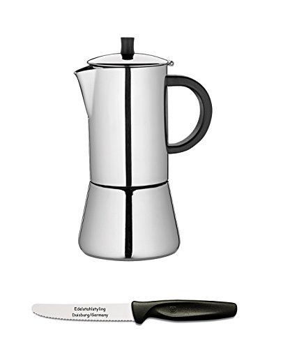 Cilio 342215 FIGARO Espressokocher 2 Tassen poliert + Edelstahlstyling Universalmesser im Set Cilio 342215 FIGARO Espressokocher 2 Tassen poliert + Edelstahlstyling Universalmesser im Set Bilder