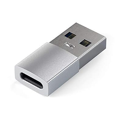 SATECHI Adaptateur Convertisseur Aluminium de Type-A a Type-C - USB-A mâle à USB-C Femelle - Compatible avec iMac, MacBook Pro/MacBook et Plus (Argent)