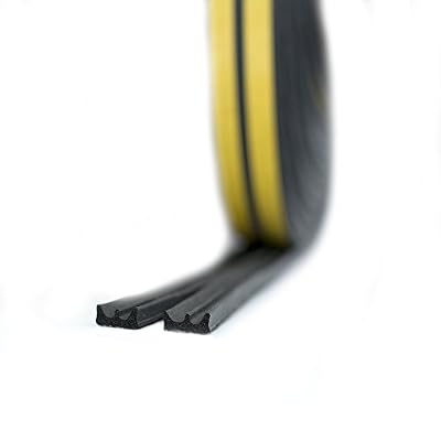 Quantum 10 m Assortiment de profils E P d Boudin de porte – Weatherbar Sills de EPDM Joint d'étanchéité en caoutchouc pour fenêtre ou porte rouleau en mousse et bande, Silicone, noir, Profile E