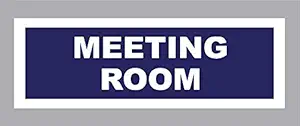 SIGN EVER Sign Boards for Office School College Company Factory Hospital Comercial Meeting Room Sign Blue Signages L x H 30 x 10 Cms