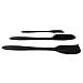 Produktbild Silikon Pfannenwender zum Kochen Premium Silikon Pfannenwender Set schwarz Gummi 3-teilig antihaft mit massivem Edelstahlkern verschiedene Form flexibel hitzebeständig Küchenutensilien Backgeschirr Werkzeug Löffel Wender Schaber von KAISHANE