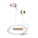 Produktbild DolTech In Ear Kopfhörer mit Mikrofon/Premium Aluminum Stereo Lärm Isolate wasserdicht Headset zum Apple iPad Samsung Android Cell Phones Tablets Laptop Computer (Weißgold)