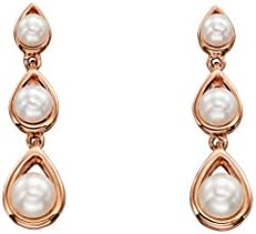 Elements Gold Rose Gold 3 Pearl Drop Earrings AZ-GE2133W