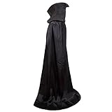 Damen Herren Halloween Umhang Karneval Fasching Kostüm Cape mit Kapuze Schwarz,L - 2