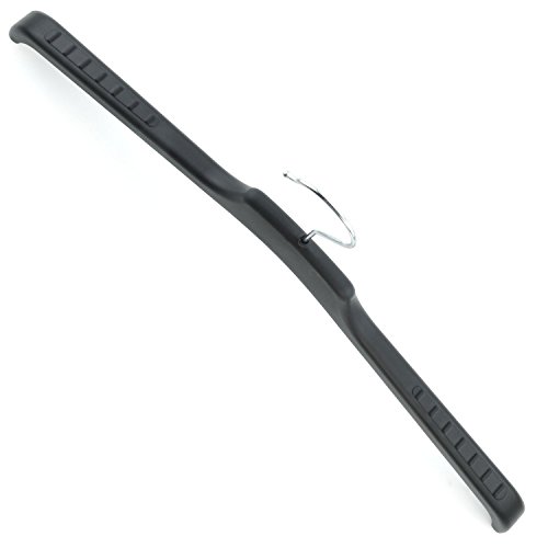 Hangerworld 20 Stück extra breite Kleiderbügel aus schwarzem Plastik mit Anti-Rutsch Oberfläche – ca. 46 cm - 4
