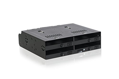Wechselrahmen für 4x 2,5 Zoll (6,4cm) SATA SSD/HDD in 1x 5,25 Zoll (13,3cm) – Trägerlos – Icy Dock flexiDOCK MB524SP-B - 7