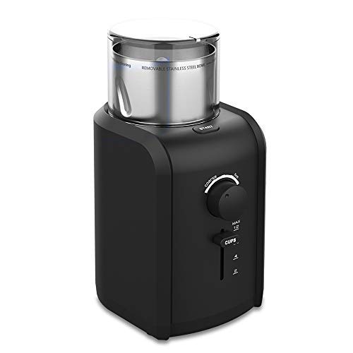 TTLIFE Molinillo de Café Eléctrico 200W, Coffee Grinder Profesional y Potente, Ajustable en Precisión y Taza, Tazón Desmontable Acero Inoxidable, Moledor Café Especias Semillas Granos
