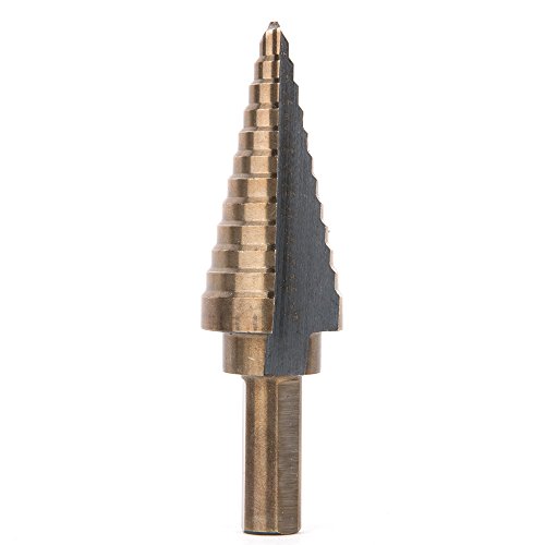 Fortag 5 tlg HSS-Stufenbohrer HSS TITAN Triangle Shank Kaiserpagode Schälbohrer Konusbohrer Metallbohrer Set Kobalt Beschichtung Boherset für Elektrowerkzeug mit Alukoffer Hülle - 4