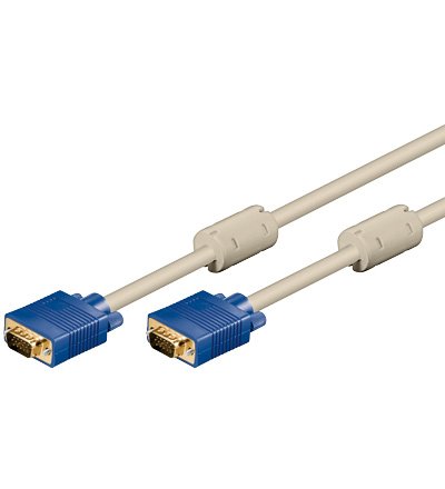 Wentronic Monitorkabel (15-polig HD Stecker auf 15-polig HD Stecker, XGA, SVGA) 10m beige