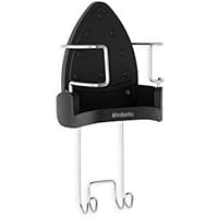 Brabantia 385742 - Soporte de pared para plancha y tabla de planchar, color cromo/negro