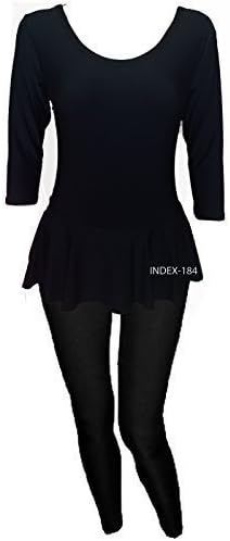Ladies Modest Cover Up Islamic Swimming Swim Costume Swimsuit Shorts Leggings (Legging Set L(12-14), Black)