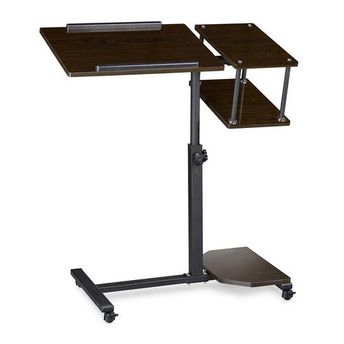 Relaxdays - Laptop mesa Altura Regulable XL HBT: 100 x 77 x 40 cm Gran mesa de ordenador portatil como sofá mesa y mesa auxiliar con 4 ruedas dobles para tablet con estante Mouse y antideslizante de Barra, color negro