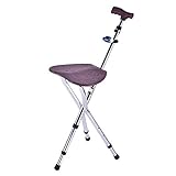 Diseño de trípode para mayor estabilidad para proporcionar un asiento cómodo para descansar cuando está abierto y un bastón de soporte resistente cuando está cerrado.