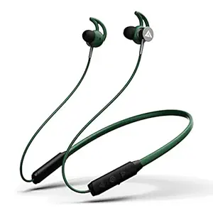 Newly Launched Boult Audio FXCharge with ENC, 32H Playtime, 5min=7H Lightning Boult Fast Charging, Environmental Noise Cancellation, Biggest 14.2 mm Driver, IPX5, Bluetooth Wireless Earphones (Green)