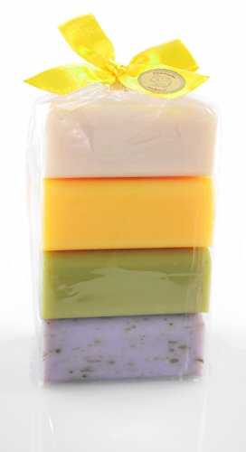 Sparset 4stk Florex Schafmilchseife Lavendelöl, Mandelöl, Olivenöl, Honig je 100g, aus 100% österreichischer Bio Schafsmilch ohne Erdöl, silikonfrei, parabenfrei & ohne Tierversuche