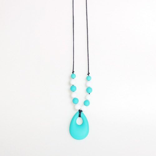 Wwin Tear-drop Shaped Pendant Baby Teething Silicone Mash-up Necklace Baby Shower Gift Chewing Toys Mon Jewelry Teether Autism Sensory Nursing