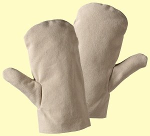 Segeltuchfauster rohweiß mit Moltonfutter (5 Paar) - 2