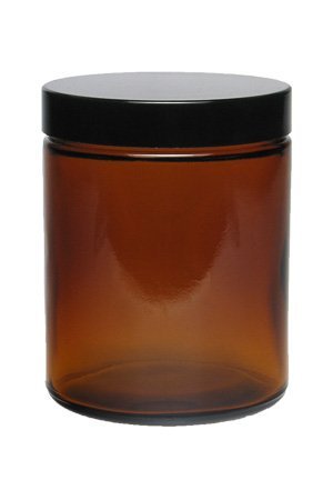 Viva Haushaltswaren #39519# 6 Glastiegel 180 ml / Salbentiegel / Cremetiegel / Glasdosen / Gewürzgläser aus Braunglas inklusiv Beschriftungsetiketten, braun, 6.6 x 6.6 x 8.1 cm - 4