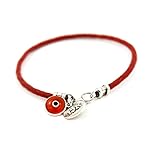  Mizze diseñado para suerte de joyería Cábala diseño de ojo y suerte piel sintética de color rojo pulsera para hombre