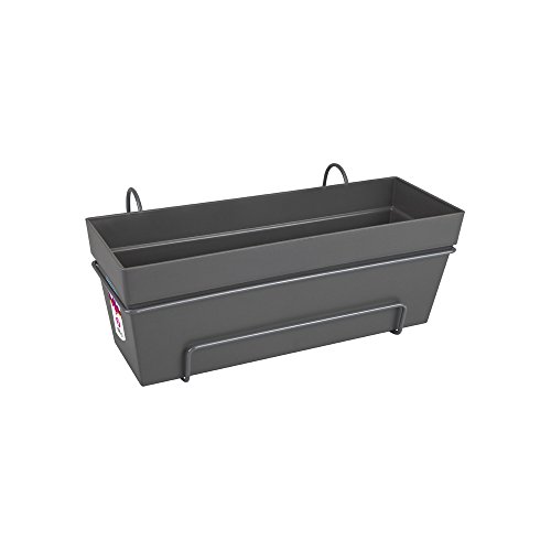 elho Loft Urban Trough Allin1 Jardinero balcón, Antracita, 49.3x25x53 cm
