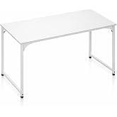Desk or Office Table White 80 x 40 cm for Computers | Home Office Study | Strong Metal Structure | Modern Minimalist Design |