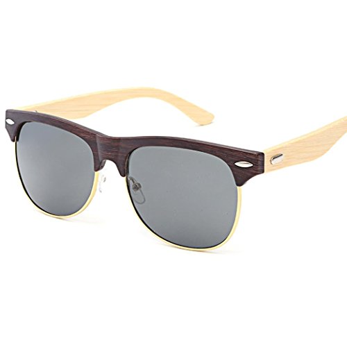 Preisvergleich Produktbild OHQ Sonnenbrillen Sonnenbrille für Männer Frauen Casual UV400 Sonnenbrille Reise Brille Bein Bambus Holz Gläser (B)