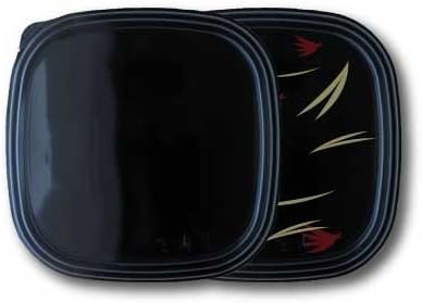 '25 Catering Serving Boxes 350 x 350 x 40 Boxes (59) Large Black with Clear Lid with Golden Maple Bento Boxes, Lunch Boxes, Serving Platter, Salad Box Sushi Box Sushi Tray – Disposable Food Packaging