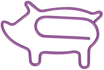 Officeship Piggy Shaped Paper Clips, 1 1/2 L x 1" W-Hot Pink-100 Clips