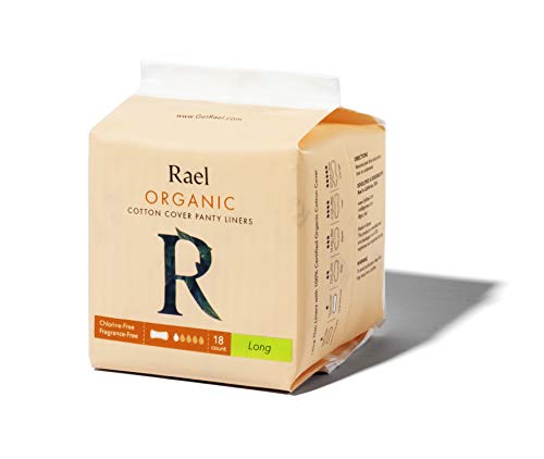 Rael - Salvaslip lunghi in 100% cotone biologico, non profumati, slip naturali per uso quotidiano (5 confezioni da 18 fodere)