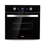 Klarstein Gusteau - Four électrique encastrable, 2950 watts, 8 fonctions, classe d'efficacité A, 64 L, 5 niveaux, entre 30 et 250 °C, Nettoyage facile par PyroClean à 500 °, noir