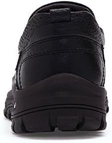 FOBEY Mens Fashion Outdoor Mountaineering Leather Shoes Slip-On Formal Shoes.In Black and Brown
