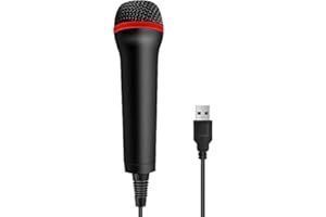 TPFOON USB-Mikrofon für Guitar Hero, Rock Band, Let's Sing, Mikrofon 4m Kompatibel mit PC/PS2/PS3/PS4/PS4 Pro/Wii/Wii U/SWITCH/XBOX360/XBOX ONE/Xbox ONE X/Xbox ONE S/Xbox Series S/X