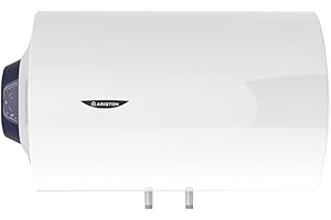 Ariston Blu1 Eco H - Termo Eléctrico 80 Litros, Calentador de Agua Eléctrico Horizontal con Función ECO y Regulación Externa, 45x47x75,8 - Calentadores Instalación en España, Eficiencia B Rango (A+/F)