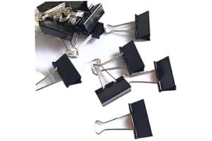 MARJAQE Dimensioni Piccole, Medie e Grandi - Colori Assortiti - Paper Clips per Fogli per Casa, Lavoro e Regalo per Fogli, Documenti e Cartelle (nero, 19mm,40PS)