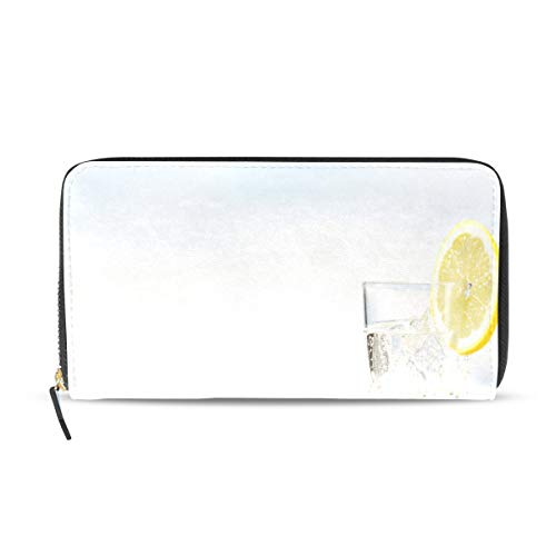 Preisvergleich Produktbild Kaltes getränk eis scheibe lemon lange pass kupplung geldbörsen reißverschluss brieftasche fall handtasche geld veranstalter tasche kreditkarteninhaber für dame frauen mädchen männer reisen geschenk