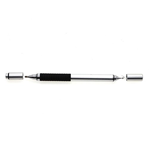 GGG Hybrid 2 auf 1 kapazitiver Schreibkopf Screen-Feder Eingabestift für Tablette Handy – Silber - 4