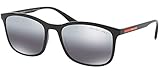 BLACK/GREY SILVER SHADED Prada Linea Rossa 0PS 01TS Gafas de sol, Black, 55 para Hombre