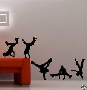 Online Design Break Dance Street Vinyl Wall Art Sticker Mural Dancer - Orange