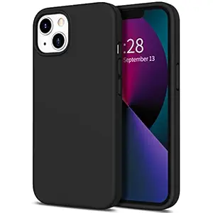 Hython Case for iPhone 13 Case, Soft Liquid Silicone Gel Rubber Bumper Phone Case Cover, Anti-Scratch Microfiber Lining Thin Slim Fit Hard Shell Shockproof Full-Body Protective Case 6.1 inch, Black
