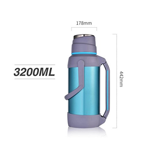 examen Accueil 304 en acier inoxydable d'eau chaude de conservation de la chaleur de conservation de haute capacité Pots isolants Restaurant de cuisine Chambre Pot chaud Bouilloire Verre Liner 3.2L UOMUN ( Couleur : Bleu )