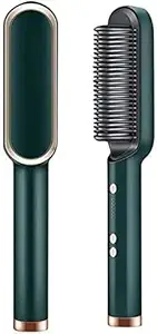Eopzo Professional Hair Straightener Brush | Tourmaline Ceramic Hair Curler Brush | Hair Straightening Iron Perfect for Saloon at Home Hair Styler (Multi-Colors)