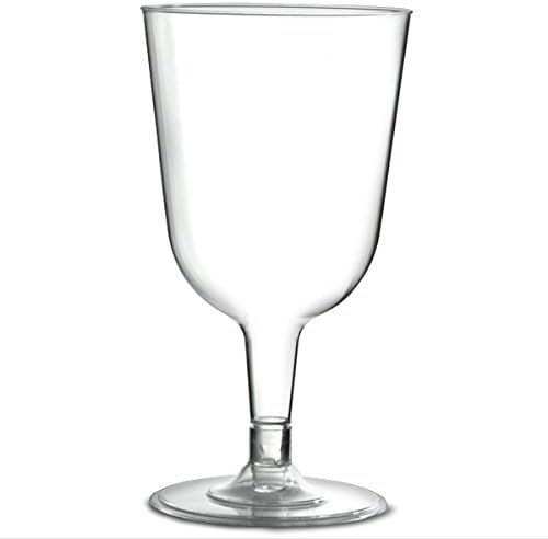 Avenue's Disposable Wine Glasses Clear 8.5oz / 240ml 24cl - Pack of 48 Lined at 20cl Plastic Wine Glasses, Party Wine Glasses
